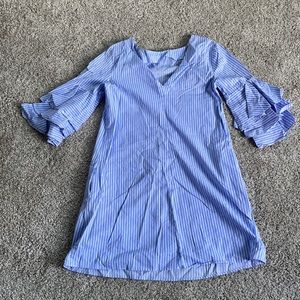 Zara Basic blue pinstripe dress